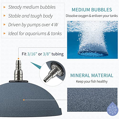 Pawfly Aquarium Air Stone 4 Inch Bread, Fish Tank Air Stone Oxygen Diffuser for Air Pump Fish Tank Bucket Pond and DWC Reservoir, 2 Pack