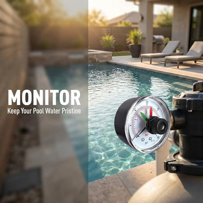 ECX2712B1 Pressure Gauge for Ha-yward Pool Filter DE Sand and Cartridge Filters ProGrid DE XStream Filters & SwimClear Filter 190059 Pool Dial Pressure Gauage