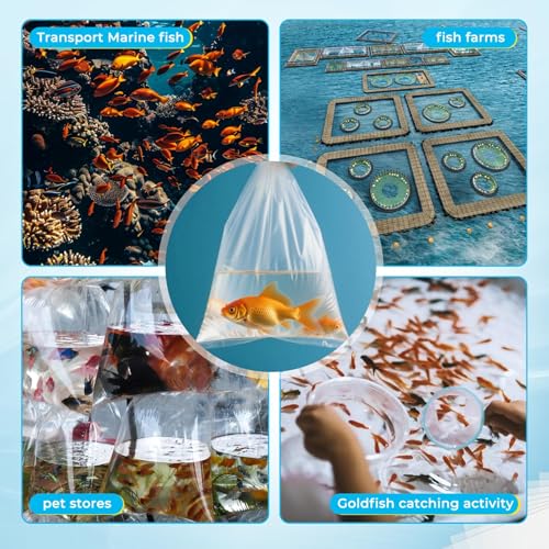6"x12" 2 Mil Plastic Clear Leak-Proof Fish Shipping Bags - Double Bottom Seal for Industrial & Healthcare Use 100Pcs