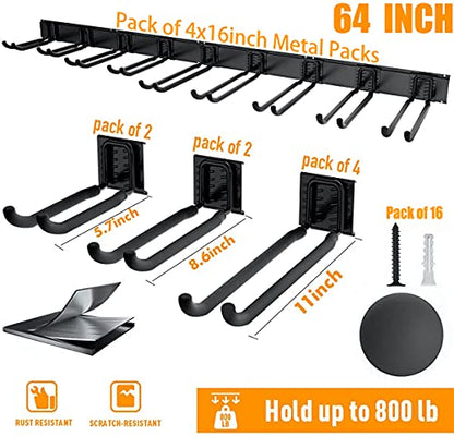 TORACK Tool Storage Rack Heavy Duty Garage Wall Mount Garden Tool Organizer - size: Metal Rack