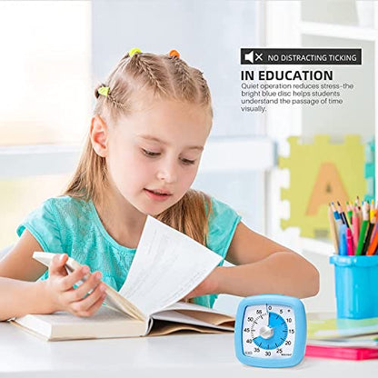 Secura 60-Minute Visual Timer, Silent Study Timer for Kids and Adults - color: Blue