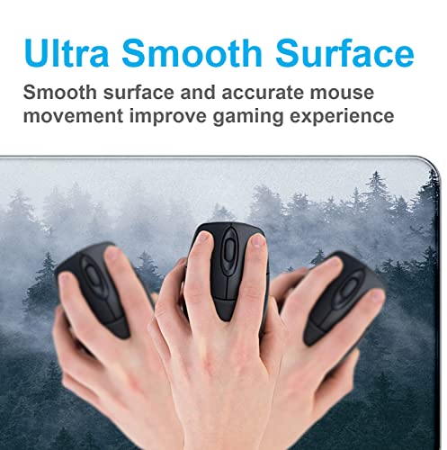 Gray Forest Mouse Pad with Seam Edge Design, Non Slip Rubber Keyboard Pad | The Surface Of The Mouse Pad Is Designed With Fiber Woven Material, And The Base Is Made Of Natural Anti Slip Rubber. - color: Grey Forest