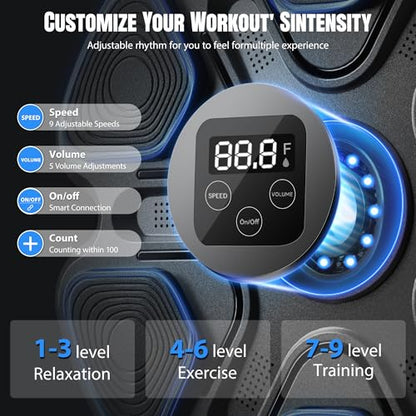 Music Boxing Machine, Boxing Machine Wall Mounted Music with Gloves, Electronic Boxing Target for Adults, Smart Boxing Training Equipment, Boxing Machine for Home and Gym - color: Black