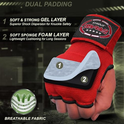 FARABI Kids Hybrid Boxing Inner Gloves Punching Boxing Gloves - color: All Red