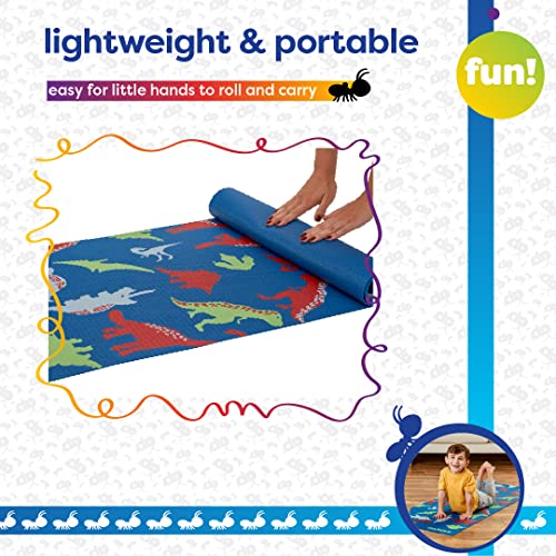 Antsy Pants Kids Yoga Mat - Non-Slip Exercise Mat, 60" x 24", 3mm - color: Dino