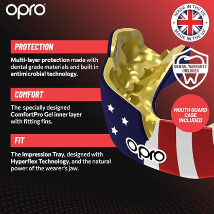 OPRO Instant Custom-Fit Mouthguard – Dentist Level Gum Shield Adult and Kids – OPRO Mouth Guard Boxing and MMA, Self-Fit Gum Shield Rugby – Maximum Protection with Dental Warranty (Gold/White) - color: White/Mint, size: Adult (10+)