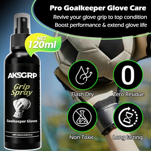 Goalkeeper Glove Grip Spray, Soccer Goalie Grip Enhancer for Latex Palms