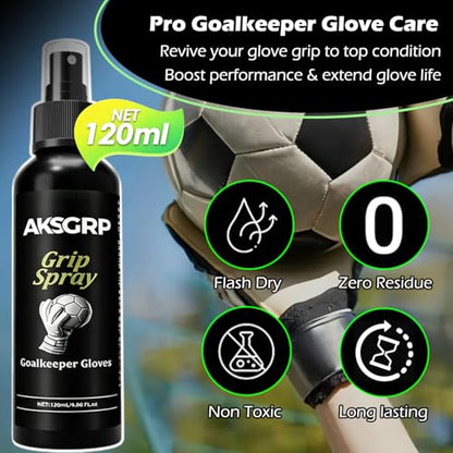 Goalkeeper Glove Grip Spray, Soccer Goalie Grip Enhancer for Latex Palms