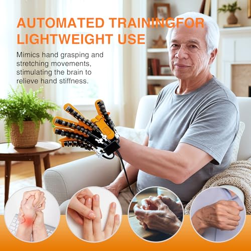 Hand Rehabilitation Equipment, Therapy Gloves for Stroke Hand Recovery Device, Robotic Rehab Glove for Finger Training, Adjustable Strength Hands Exerciser