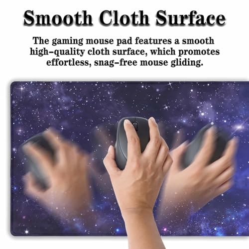 Office Desk Pad Galaxy Universe, Gaming Mousepad XXL Mouse Pads Large Mouse Pad, Work Desk Mat Non-Slip Rubber Base, 35.4 X 15.7 inch for Work/Game/Office Starry Night Sky Stars Outer Space - color: Galaxy Universe