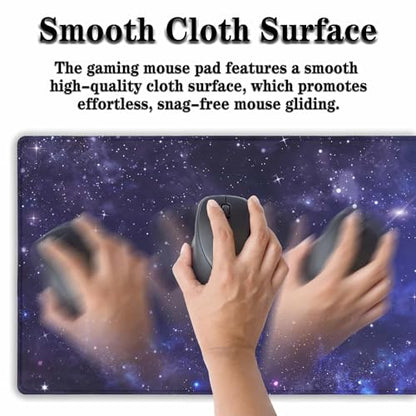 Office Desk Pad Galaxy Universe, Gaming Mousepad XXL Mouse Pads Large Mouse Pad, Work Desk Mat Non-Slip Rubber Base, 35.4 X 15.7 inch for Work/Game/Office Starry Night Sky Stars Outer Space - color: Galaxy Universe