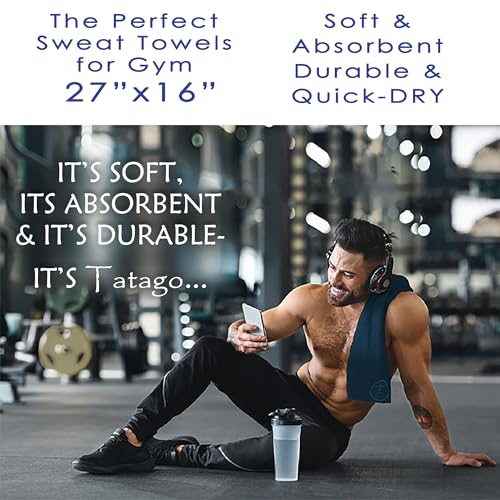 Hot Yoga Sweat & Hand Towel - Soft & Absorbent, Quick Drying Microfiber Non Slip for XL Yoga Mat or Gym - Travel Towel 2-Pack - color: Oceanic/Nube Gris