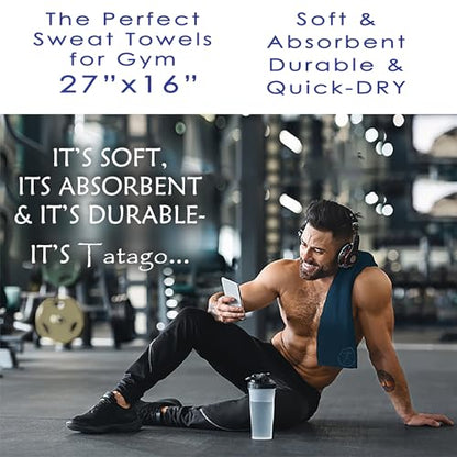 Hot Yoga Sweat & Hand Towel - Soft & Absorbent, Quick Drying Microfiber Non Slip for XL Yoga Mat or Gym - Travel Towel 2-Pack - color: Oceanic/Nube Gris