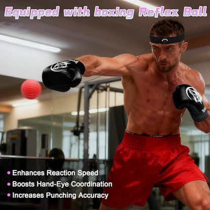 Punching Bag for Adults Teens, 70" Heavy Duty Boxing Bag with Stand | Kickboxing and MMA Muay Thai Training Equipment for Men and Women Beginners - color: Black Red Alphabet Pattern