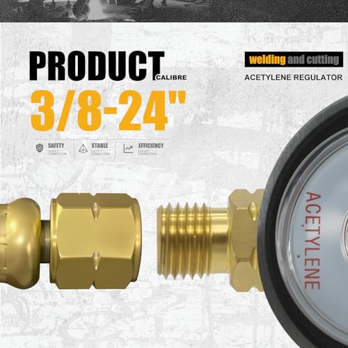AR-B CGA520 B Tank Acetylene Regulator, Matching Turbo Style Acetylene Kit, Air Acetylene