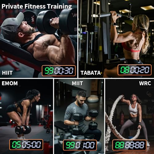 Gym Timer with Strong Magnet for Home Gym, Interval Timer Battery Supply | Workout Clock with Stopwatch, Count up/Down,Custom Interval for Fitness/Home/Boxing