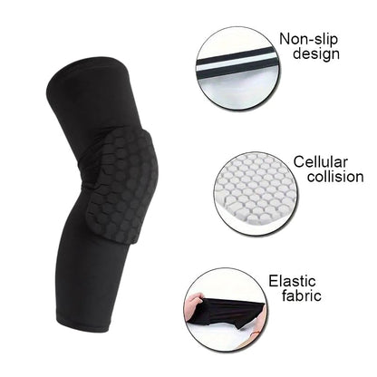 Knee Pads Knee Brace for Kids Youth Adult, Honeycomb Anti Collision Collision Avoidance Pad Compression Knee Sleeve for Volleyball Football Cycling Running Basketball Baseball (Small) - size: Small