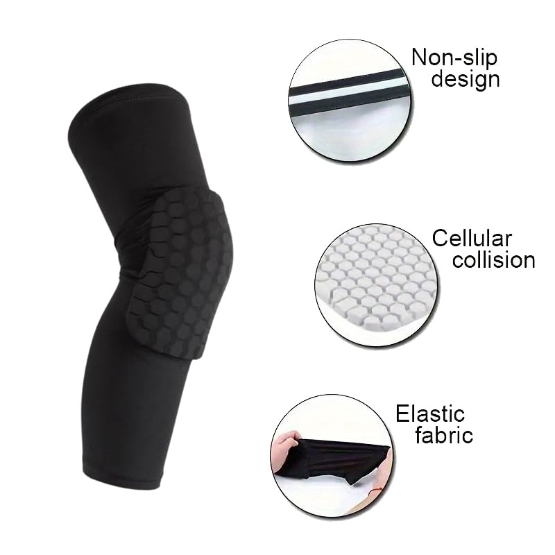 Knee Pads Knee Brace for Kids Youth Adult, Honeycomb Anti Collision Collision Avoidance Pad Compression Knee Sleeve for Volleyball Football Cycling Running Basketball Baseball (Medium) - size: Medium