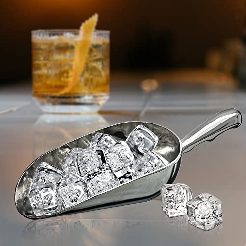 Elsa - 24-Ounce Aluminum Ice Scoops (Set of 2), Cast Aluminum Utility Scoops, Food-Grade, Good for Home and Commercial Use, NOT Dishwasher-Safe, Hand-Wash Recommended