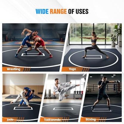 Martial Arts Mat, Foldable Wrestling & Grappling Mat with Thick XPE Foam, Non-Slip Home Gym Training Mat for BJJ, MMA, Judo & Fitness - size: 10ft*5ft