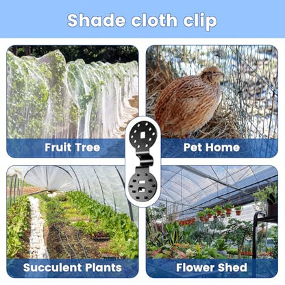 Sunscreen Net Clips, 100Pack Heavy Duty Plastic Shade Cloth Clips with Tarp Grommet Fasteners for Garden Patio Awning Mesh Fabric Clamp