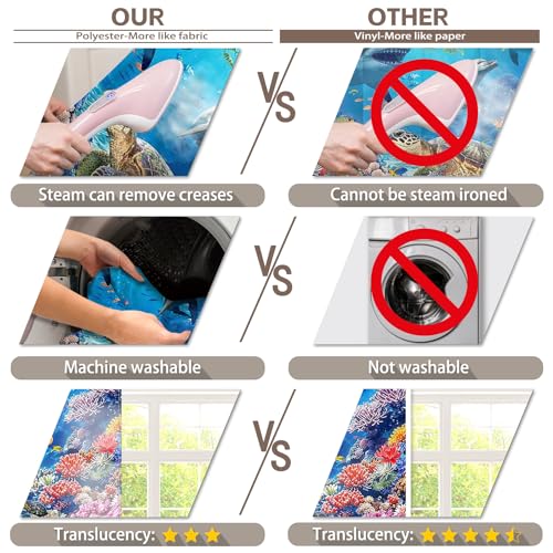 Fabric 7x5ft Under the Sea Backdrop Shark Tropical Ocean Water Underwater World Animals Dolphin Turtle Photography Background Aquarium Coral Party Decorations Photo Props