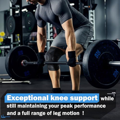 POWERLIX Knee Compression Brace with Support & Silicon Pad for Pain Relief | Best Knee Brace for Men & Women, support for Running, Basketball, Weightlifting, Gym, Workout, Sports