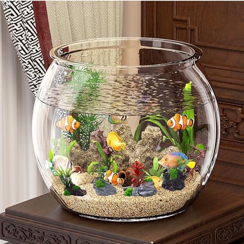 4Pcs Miniature Artificial Stone Rocks and Trees with Plants – Decorative Landscape Ornaments for Fairy Garden Accessories, Aquarium Decorations, Glass Dome Displays, DIY Craft Projects, Tabletop Décor