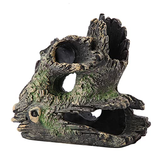 Aquarium Driftwood Decoration Artificial Resin Tree Trunk for Fish Tank Ornaments, Terrarium Vivarium Reptile Cave Hide Aquatic Decoration (ST-004C) - size: ST-004C