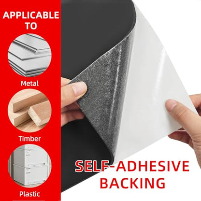 Black Neoprene Foam Sheet, 12" x 1/8" x 5ft, High Density Self-Adhesive Rubber Padding with White Backing, Weather Stripping, Soundproofing Mat, and Gasket Sealer for Home, Auto & DIY Projects