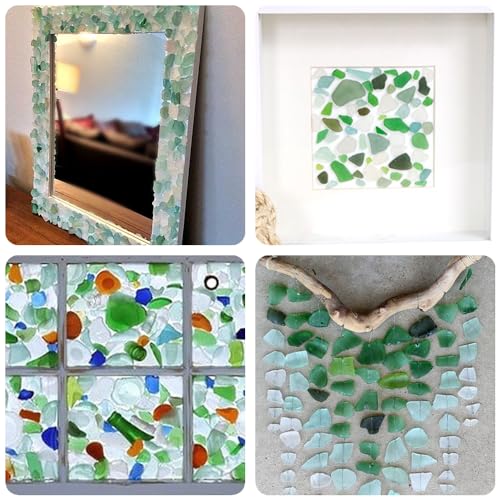 15 OZ Frosted Dark Green Sea Glass Bulk Tumbled Seaglass Pieces for DIY Crafts, Beach Theme Party Nautical Wedding Decorations, Aquarium Vase Fillers, Mosaic Art, Coastal Home Decor,0.5-1.5 inch