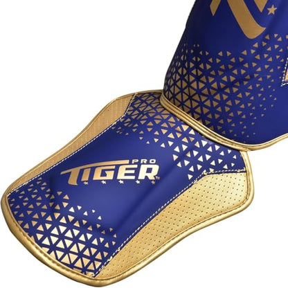 Shin Guards MMA, Muay Thai, Kickboxing, Leg Instep Protection Pads, Kicking, Sparring, Training Gear, Karate, Boxing, Taekwondo - Unisex - Black and White Colors - color: Blue, size: Small