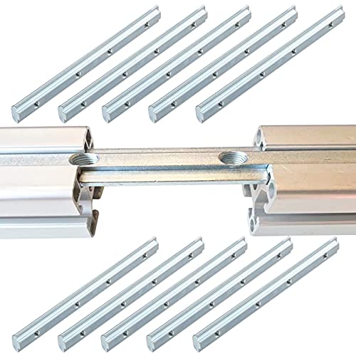 1010 1" x 1" Series Aluminum Profile Straight Line Connector, Extended Length Bracket Fastener with M5 Screw for Slot 6mm Aluminum Extrusion Profile Connect Parts - style: 10 sets straight bracket with m5
