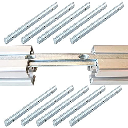 1010 1" x 1" Series Aluminum Profile Straight Line Connector, Extended Length Bracket Fastener with M5 Screw for Slot 6mm Aluminum Extrusion Profile Connect Parts - style: 10 sets straight bracket with m5