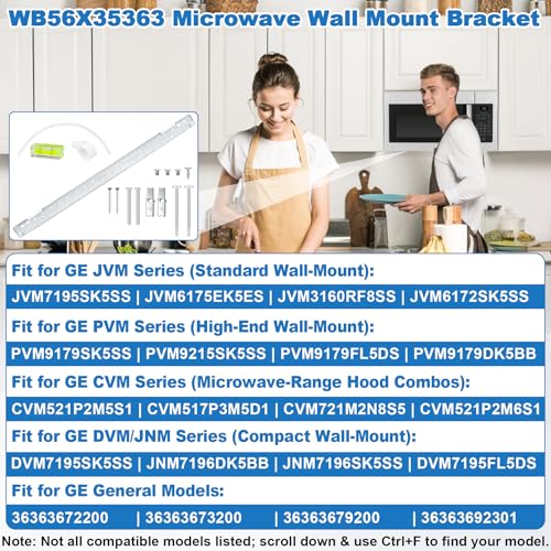BigHead WB56X35363 Microwave Mounting Bracket Assembly Replacement for GE Microwave Oven | Includes Column Level & WB02X35527 Screws | Replaces AP6986668 PS16216996 WB56X10669