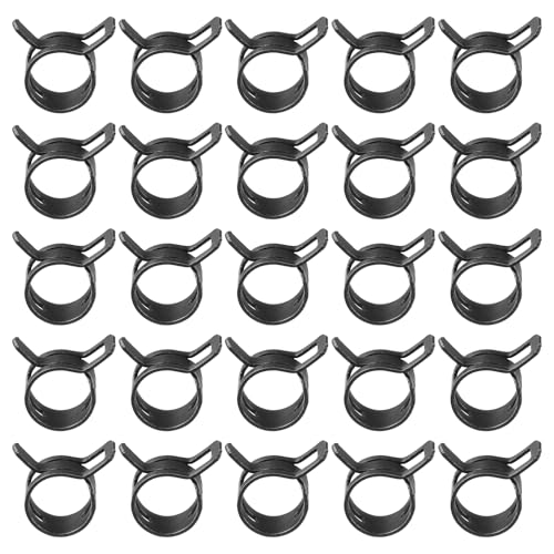 PATIKIL Spring Band Hose Pipe Clamps for 12-13.6mm OD Hose, 35 Pack Silicone Vacuum Constant Tension Band Clips for Fuel Line Silicone Air Hose Tube Water Pipe, Black - color: Black, size: 12-13.6mm