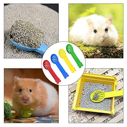 8Pcs Plastic Litter Scoop Small Pet Sand Spoon Shovel for Pet Cleaning Necessary Tool for Breeding Pets 4 Color