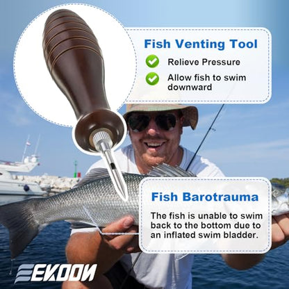Fish Venting Tool, Venting Kit for Deep Sea Fish with Hook Remover and Stainless Steel Needle, Fishing Tackle for Saltwater Fishing Release and Return