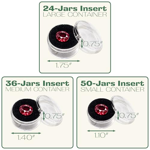 2-Pack 24-Jars Velvet Foam Padding Jewelry Container Inserts - Tray/Case Liners - Large Gem, Beads, Collectibles Storage Box (Black) by The Display Guys - color: Black, size: Jars - 24