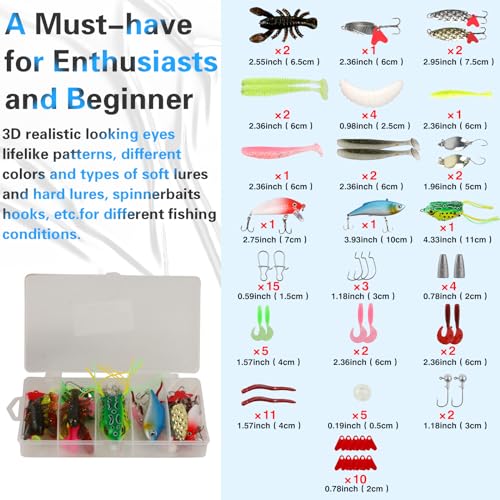 113Pcs Fishing Tool Kit, Fishing Bag, Fishing Pliers Hook Remover, Fish Lip Gripper, Fishing Lures Hook Tackle Box, Handheld Digital Scale, Ice Fly Fishing Gear Accessories Set Fishermen Gift