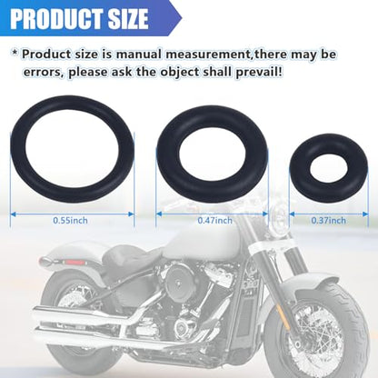 12-Piece Fuel Tool O-Ring Kit, Compatible with Harley-Davidson EFI Models 2000-2022, 4-Pack Replacement Seals for Check Valve and Male Fuel Line, Fits Street Glide, Road King, Softail