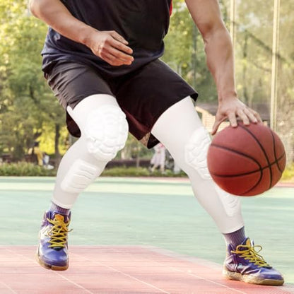Wrestling Knee Pads Compression Leg Sleeve with Knee Pad and Calf Pad, 1 Pair Knee Sleeve with Shin Guards Shin Pads for Football, Baseball, Rugby, Lacrosse (2, White, XX-Large) - color: White, size: XX-Large