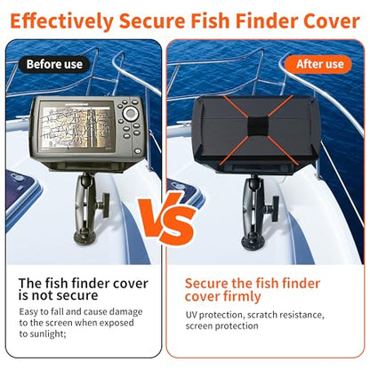 2PCS Fishing Graph Cover Straps, Adjustable Fish Finder Cover Strap Secure Fish Finder Cover During Travel to Protect from Damage, Fit up to 18 in Screens
