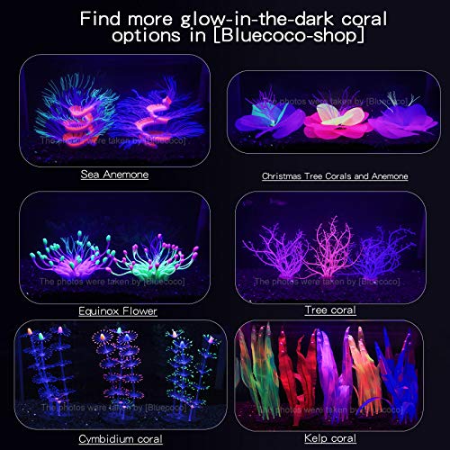 Soft Silica Gel Moves Naturally with Water Flow, Aquarium Decorations Glow in The Dark, Glowing Coral Ornaments for Fish Tank Decorations (Purple, Equinox)