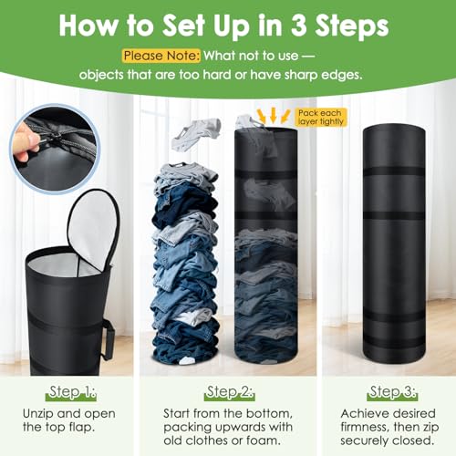 Football Tackle Dummy, Youth Tackling Dummies for Football Training, Unfilled Drill Equipment, College Practice Blocking Pad with Reinforced Handles, Wrestling, MMA, Basketball & Soccer Hitting Bag