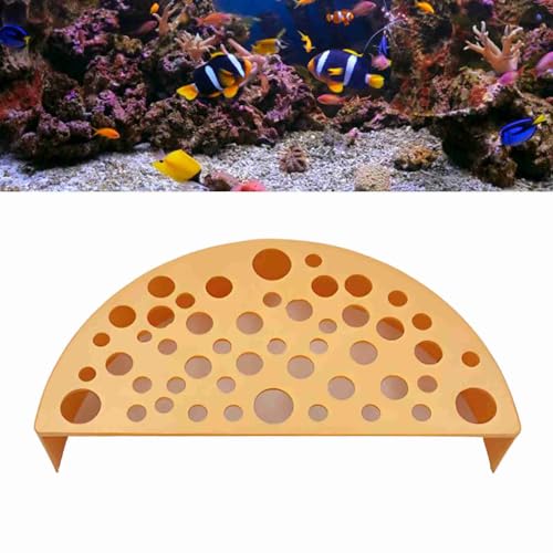 Non Fading Plastic Shrimp Breeding Cave, Aquarium Tunnel Protector with Delicate Landscape Hollow Hideouts for Fish & Shrimp Pond Fish Accessories Aquarium Ornaments (Orange)