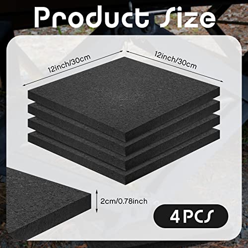 4 Pcs RV Leveling Blocks 12x12x0.75 Inch Thick Rubber RV Jack Pads Stabilizer Jack Pads for Travel Campers Trailers, Prevents Sinking and Helps Stabilize