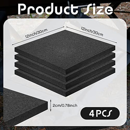 4 Pcs RV Leveling Blocks 12x12x0.75 Inch Thick Rubber RV Jack Pads Stabilizer Jack Pads for Travel Campers Trailers, Prevents Sinking and Helps Stabilize