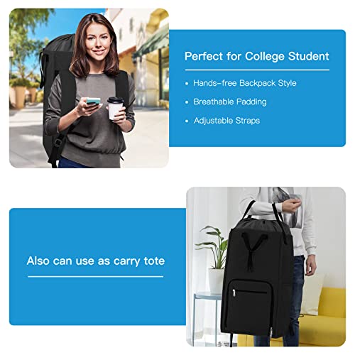 Bukere Laundry Backpack Bag, Extra Large 2 in 1 Laundry Hamper Basket for College Students Dorm Essentials, Adjustable Shoulder Straps, Freestanding Laundry Bag (Black&Black) - color: Black&Black