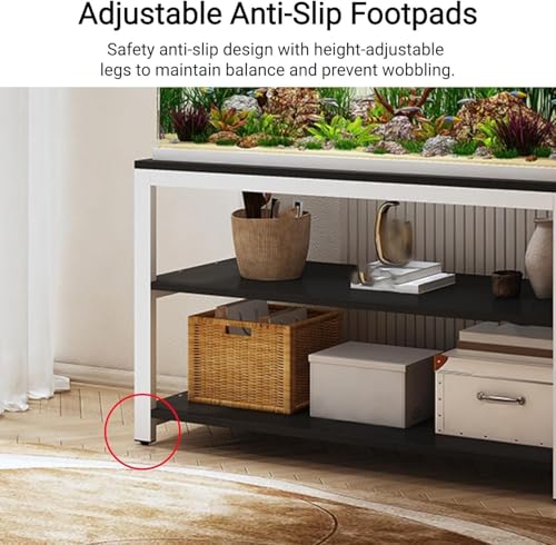 Adjustable Top Rack Aquarium Stand, Curved Safety Design Fish Tank Cabinet, Non-slip Foot Pads, Suitable for Living Rooms(Style B,31.5x19.7in) - color: Style B, size: 31.5x19.7in